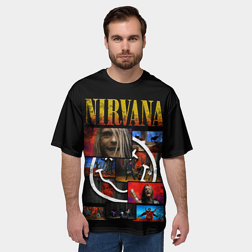 Мужская футболка оверсайз Нирвана навсегда / 3D-принт – фото 3