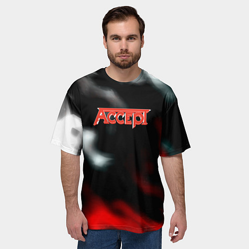 Мужская футболка оверсайз Accept rock steel / 3D-принт – фото 3