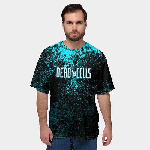Мужская футболка оверсайз Dead Cells брызги красок / 3D-принт – фото 3
