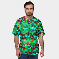 Футболка оверсайз мужская Разноцветные осколки стекла, цвет: 3D-принт — фото 2