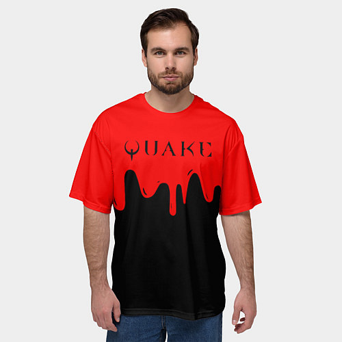 Мужская футболка оверсайз Quake краски текстура шутер / 3D-принт – фото 3