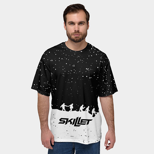 Мужская футболка оверсайз Skillet rock music band / 3D-принт – фото 3
