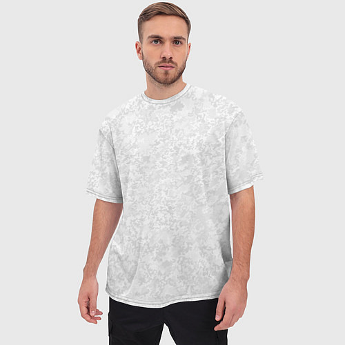 Мужская футболка оверсайз Светло-серый текстура / 3D-принт – фото 3
