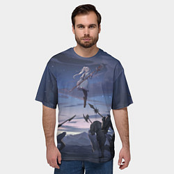 Футболка оверсайз мужская Sousou no Frieren Фрирен battle, цвет: 3D-принт — фото 2