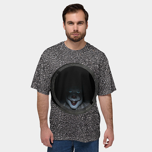 Мужская футболка оверсайз Оно в люке / 3D-принт – фото 3