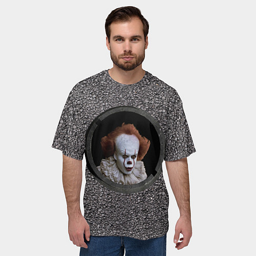 Мужская футболка оверсайз Оно в люке / 3D-принт – фото 3