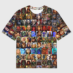 Футболка оверсайз мужская Портреты всех героев, цвет: 3D-принт