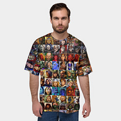 Футболка оверсайз мужская Портреты всех героев, цвет: 3D-принт — фото 2