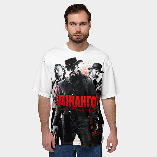 Мужская футболка оверсайз Джанго освобожденный / 3D-принт – фото 3