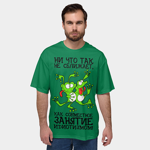 Мужская футболка оверсайз Танцующие жабы / 3D-принт – фото 3