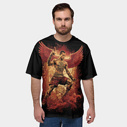 Футболка оверсайз мужская Муай-Тай боец с крыльями сзади, цвет: 3D-принт — фото 2