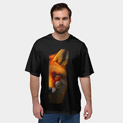 Футболка оверсайз мужская Морда рыжей лисы, цвет: 3D-принт — фото 2