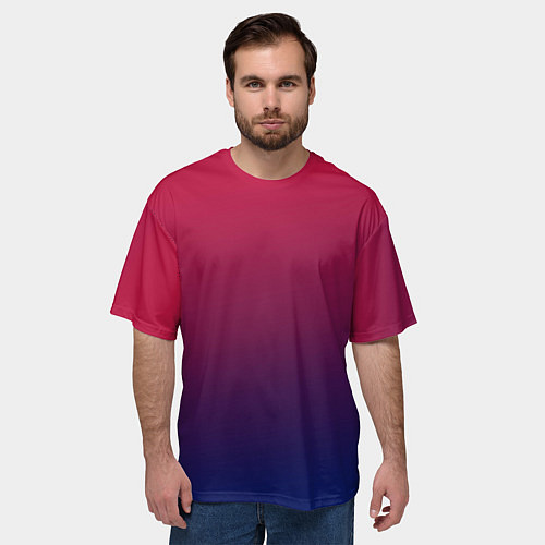 Мужская футболка оверсайз Gradient red-blue / 3D-принт – фото 3