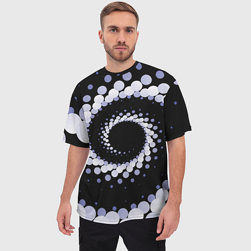 Мужская футболка оверсайз Спираль из окружностей / 3D-принт – фото 3
