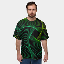 Футболка оверсайз мужская Сетка скрученных линий, цвет: 3D-принт — фото 2