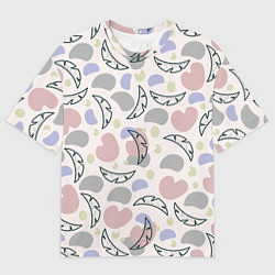 Футболка оверсайз мужская Пятна и листья, цвет: 3D-принт