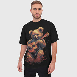 Футболка оверсайз мужская Большой плюшевый медведь играет на гитаре, цвет: 3D-принт — фото 2