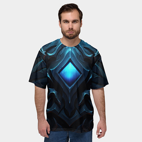 Мужская футболка оверсайз Синие магическое свещение / 3D-принт – фото 3