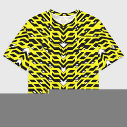Футболка оверсайз мужская Агрессивный жёлтый паттерн, цвет: 3D-принт