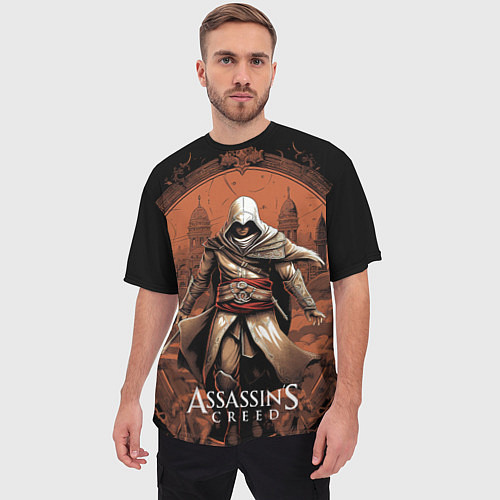 Мужская футболка оверсайз Assassins creed город в песках / 3D-принт – фото 3