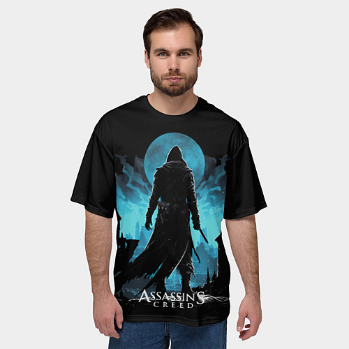 Мужская футболка оверсайз Assassins creed сумерки / 3D-принт – фото 3