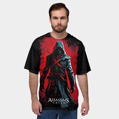 Мужская футболка оверсайз Assassins creed выход из темноты / 3D-принт – фото 3