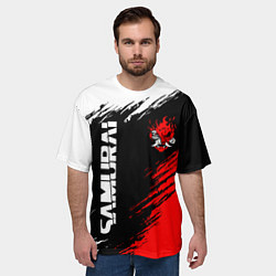 Футболка оверсайз мужская Самурай лого - киберпанк 2077, цвет: 3D-принт — фото 2