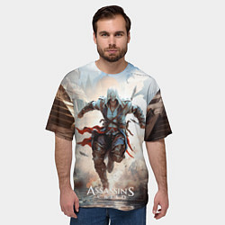 Футболка оверсайз мужская Assassins creed паркур, цвет: 3D-принт — фото 2