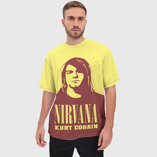 Мужская футболка оверсайз Kurt Cobain Nirvana / 3D-принт – фото 3