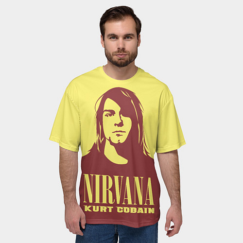 Мужская футболка оверсайз Kurt Cobain Nirvana / 3D-принт – фото 3