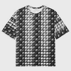 Футболка оверсайз мужская Чёрно-белые квадраты, цвет: 3D-принт
