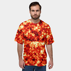 Футболка оверсайз мужская Vulcan lava texture, цвет: 3D-принт — фото 2