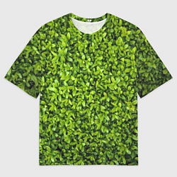 Футболка оверсайз мужская Зелёная трава листья, цвет: 3D-принт