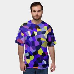 Футболка оверсайз мужская Мозаика фиолетовая, цвет: 3D-принт — фото 2
