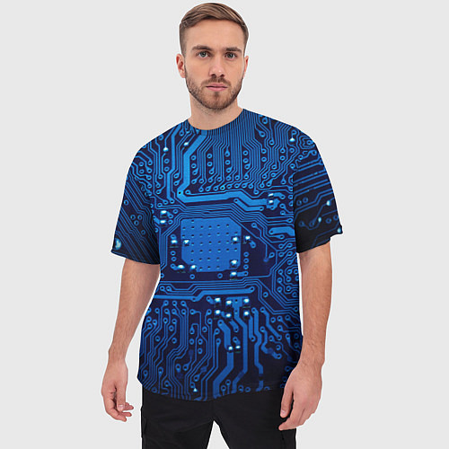 Мужская футболка оверсайз Текстолит / 3D-принт – фото 3