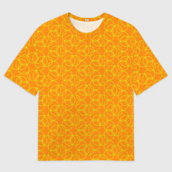 Футболка оверсайз мужская Паттерн из окружностей оранжевый, цвет: 3D-принт