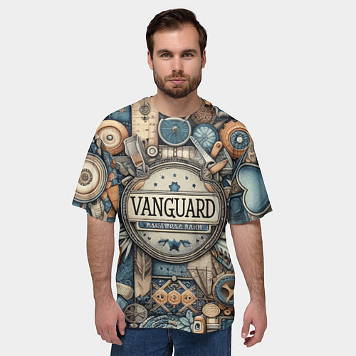 Мужская футболка оверсайз Vanguard composition - ai art / 3D-принт – фото 3