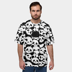 Футболка оверсайз мужская Выходной господина злодея с пандами, цвет: 3D-принт — фото 2