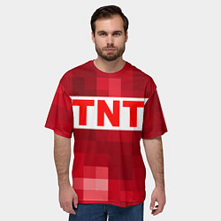 Футболка оверсайз мужская Minecraft tnt texture, цвет: 3D-принт — фото 2