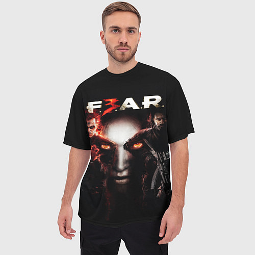 Мужская футболка оверсайз FEAR 3 / 3D-принт – фото 3
