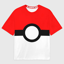 Мужская футболка оверсайз Pokeball texture