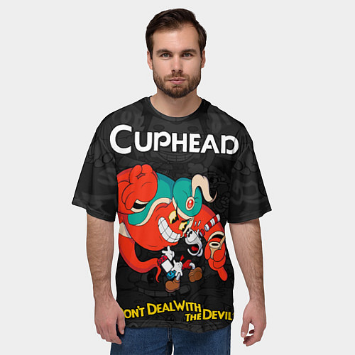 Мужская футболка оверсайз Cuphead - gin / 3D-принт – фото 3