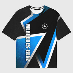 Футболка оверсайз мужская Mercedes - blue metal, цвет: 3D-принт
