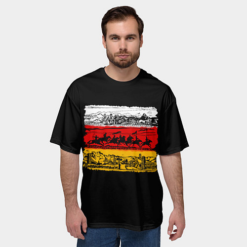 Мужская футболка оверсайз Традиционная Осетия / 3D-принт – фото 3