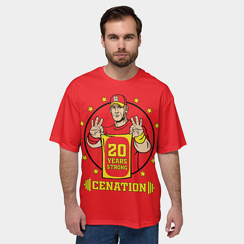 Мужская футболка оверсайз Джон Сина - двадцатилетие / 3D-принт – фото 3