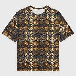 Футболка оверсайз мужская Золотистая текстурная броня, цвет: 3D-принт