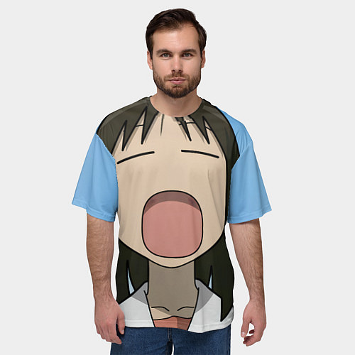 Мужская футболка оверсайз Azumanga Daioh Аюму Касуга зевает / 3D-принт – фото 3