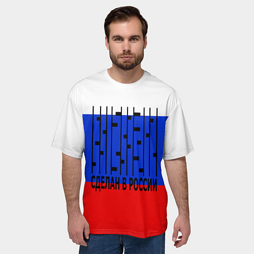 Мужская футболка оверсайз Made in russia man x / 3D-принт – фото 3