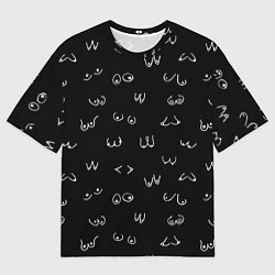 Мужская футболка оверсайз Мультяшные груди