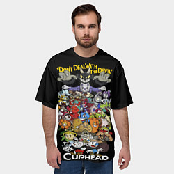 Футболка оверсайз мужская Cuphead enemys, цвет: 3D-принт — фото 2